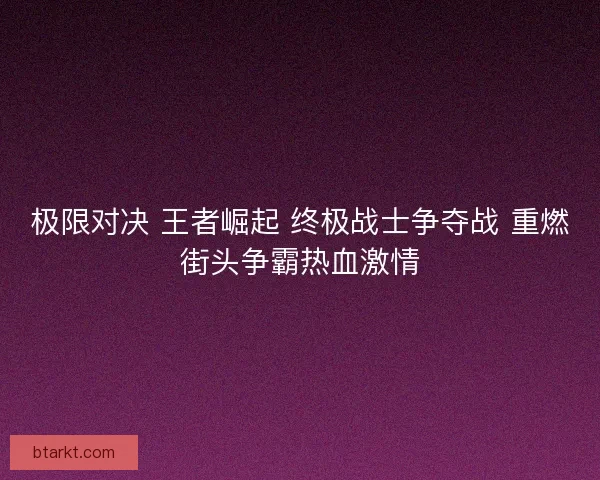 极限对决 王者崛起 终极战士争夺战 重燃街头争霸热血激情