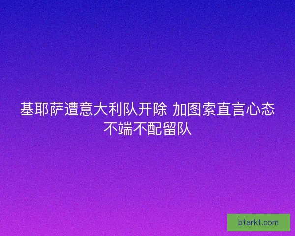 基耶萨遭意大利队开除 加图索直言心态不端不配留队